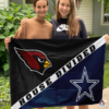 Arizona Cardinals vs Dallas Cowboys House Divided Flag, NFL House Divided Flag