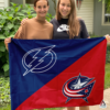 Tampa Bay Lightning vs Columbus Blue Jackets House Divided Flag, NHL House Divided Flag