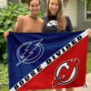 Tampa Bay Lightning vs New Jersey Devils House Divided Flag, NHL House Divided Flag
