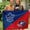 Toronto Maple Leafs vs Columbus Blue Jackets House Divided Flag, NHL House Divided Flag