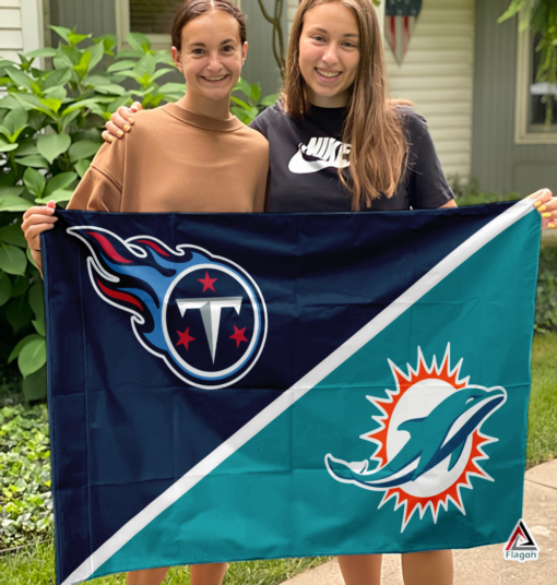 Titans vs Dolphins House Divided Flag, NFL House Divided Flag