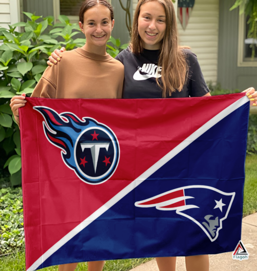 Titans vs Patriots House Divided Flag, NFL House Divided Flag