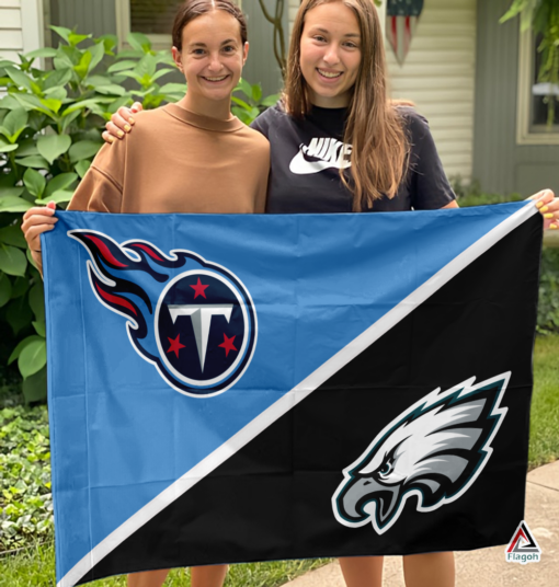 Titans vs Eagles House Divided Flag, NFL House Divided Flag