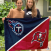 Tennessee Titans vs Tampa Bay Buccaneers House Divided Flag, NFL House Divided Flag