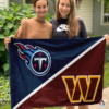 Tennessee Titans vs Washington Commanders House Divided Flag, NFL House Divided Flag