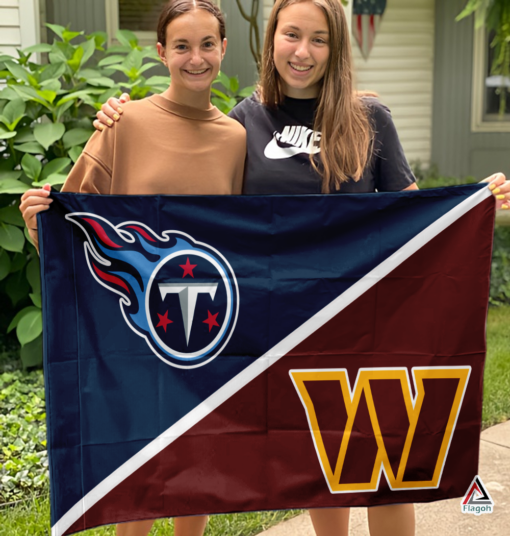 Titans vs Commanders House Divided Flag, NFL House Divided Flag