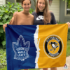 Toronto Maple Leafs vs Pittsburgh Penguins House Divided Flag, NHL House Divided Flag