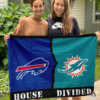 Buffalo Bills vs Miami Dolphins House Divided Flag, NFL House Divided Flag