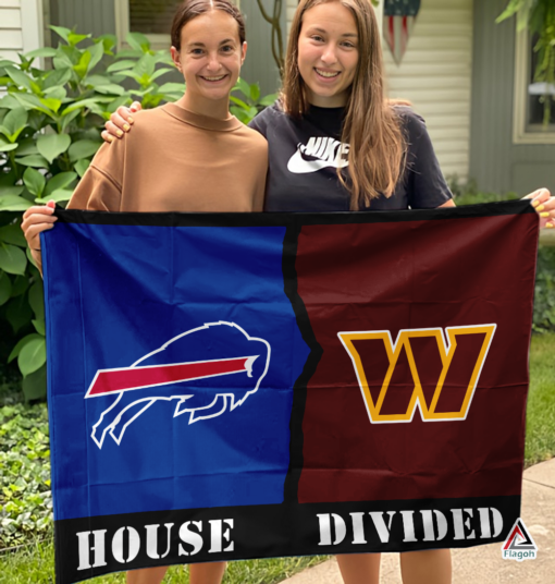 Bills vs Commanders House Divided Flag, NFL House Divided Flag