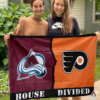 Colorado Avalanche vs Philadelphia Flyers House Divided Flag, NHL House Divided Flag