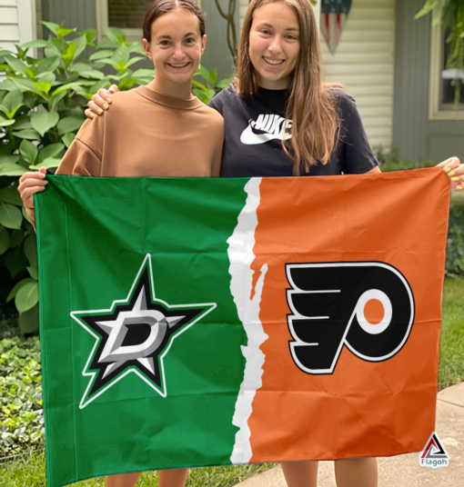 Stars vs Flyers House Divided Flag, NHL House Divided Flag