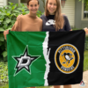 Dallas Stars vs Pittsburgh Penguins House Divided Flag, NHL House Divided Flag