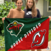 Minnesota Wild vs New Jersey Devils House Divided Flag, NHL House Divided Flag