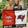 Denver Broncos vs Tampa Bay Buccaneers House Divided Flag, NFL House Divided Flag
