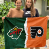 Minnesota Wild vs Philadelphia Flyers House Divided Flag, NHL House Divided Flag