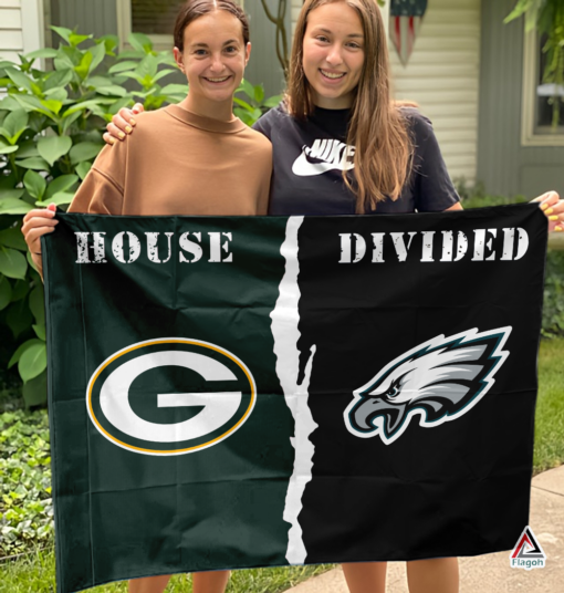 Packers vs Eagles House Divided Flag, NFL House Divided Flag
