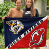 Nashville Predators vs New Jersey Devils House Divided Flag, NHL House Divided Flag
