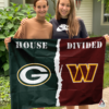 Green Bay Packers vs Washington Commanders House Divided Flag, NFL House Divided Flag