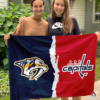 Nashville Predators vs Washington Capitals House Divided Flag, NHL House Divided Flag
