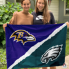 Baltimore Ravens vs Philadelphia Eagles House Divided Flag, NFL House Divided Flag