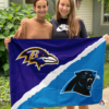 Baltimore Ravens vs Carolina Panthers House Divided Flag, NFL House Divided Flag