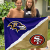 Baltimore Ravens vs San Francisco 49ers House Divided Flag, NFLHouse Divided Flag