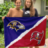 Baltimore Ravens vs Tampa Bay Buccaneers House Divided Flag, NFL House Divided Flag