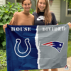 Indianapolis Colts vs New England Patriots House Divided Flag, NFL House Divided Flag
