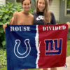 Indianapolis Colts vs New York Giants House Divided Flag, NFL House Divided Flag