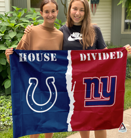 Colts vs Giants House Divided Flag, NFL House Divided Flag