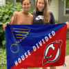 St. Louis Blues vs New Jersey Devils House Divided Flag, NHL House Divided Flag