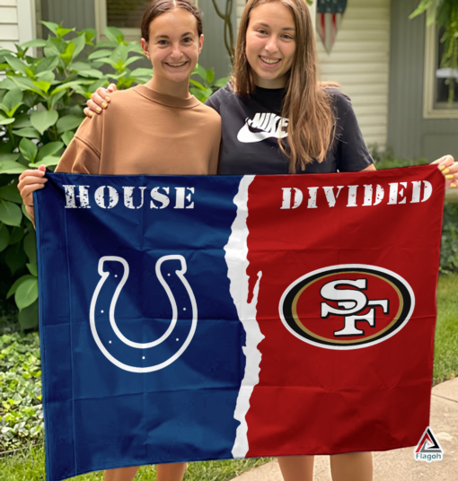 Colts vs 49ers House Divided Flag, NFL House Divided Flag