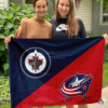 Winnipeg Jets vs Columbus Blue Jackets House Divided Flag, NHL House Divided Flag