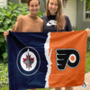 Winnipeg Jets vs Philadelphia Flyers House Divided Flag, NHL House Divided Flag