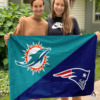 Miami Dolphins vs New England Patriots House Divided Flag, NFL House Divided Flag