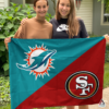 Miami Dolphins vs San Francisco 49ers House Divided Flag, NFL House Divided Flag