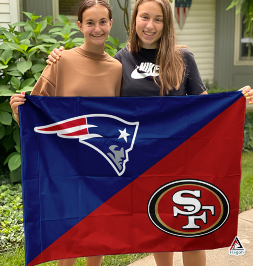 Patriots vs 49ers House Divided Flag, NFL House Divided Flag
