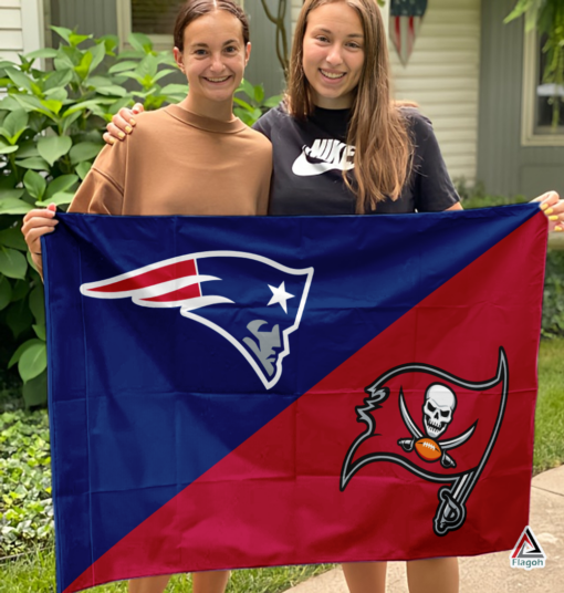 Patriots vs Buccaneers House Divided Flag, NFL House Divided Flag