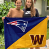 New England Patriots vs Washington Commanders House Divided Flag, NFL House Divided Flag