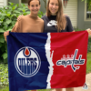 Edmonton Oilers vs Washington Capitals House Divided Flag, NHL House Divided Flag
