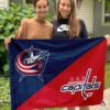 Columbus Blue Jackets vs Washington Capitals House Divided Flag, NHL House Divided Flag