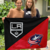Los Angeles Kings vs Columbus Blue Jackets House Divided Flag, NHL House Divided Flag