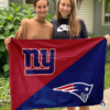 New York Giants vs New England Patriots House Divided Flag, NFL House Divided Flag