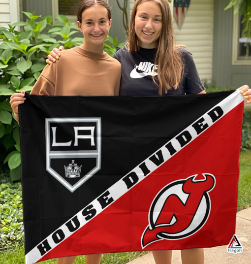 Kings vs Devils House Divided Flag, NHL House Divided Flag