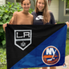 Los Angeles Kings vs New York Islanders House Divided Flag, NHL House Divided Flag