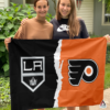 Los Angeles Kings vs Philadelphia Flyers House Divided Flag, NHL House Divided Flag