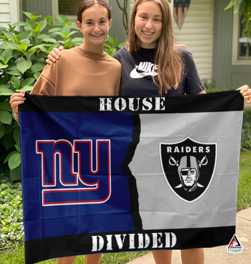 Giants vs Raiders House Divided Flag, NFL House Divided Flag