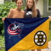 Columbus Blue Jackets vs Boston Bruins House Divided Flag, NHL House Divided Flag