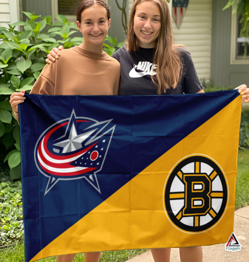 Blue Jackets vs Bruins House Divided Flag, NHL House Divided Flag