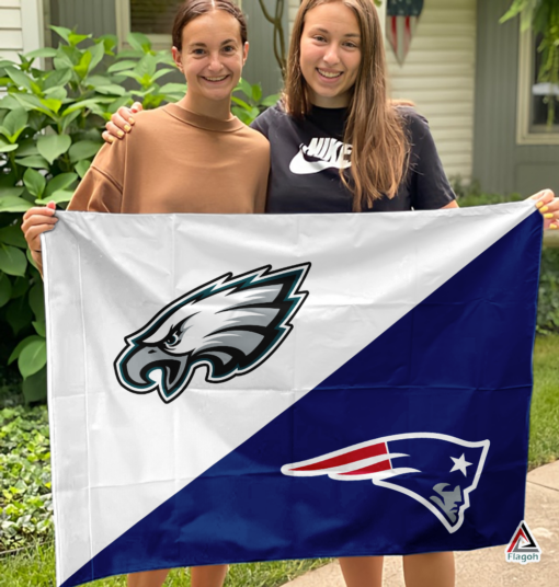 Eagles vs Patriots House Divided Flag, NFL House Divided Flag